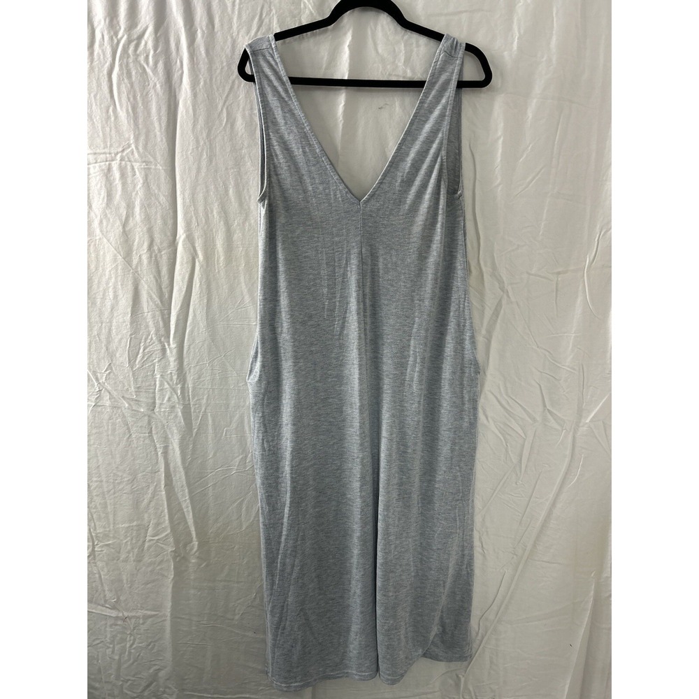 Something Navy Womens Side Slit Midi Dress V-neck Tank Size Small Pockets